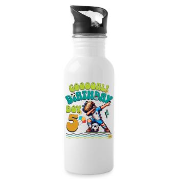 5 . Birthday Football - Water bottle with straw - white - Right