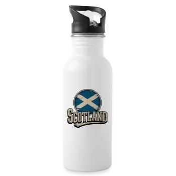 Scotland Vintage Flag - Water bottle with straw - white - Right
