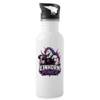 Chemise de sport Unicorn Power Fitness - Gourde avec paille intégrée - blanc - Droite