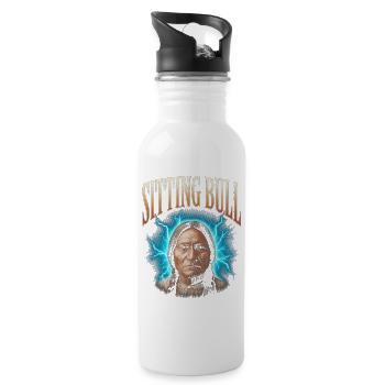 Sitting Bull - Water bottle with straw - white - Right