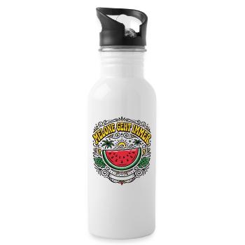 Melone Geht Immer – Wassermelone Sommer - Trinkflasche mit integriertem Trinkhalm - Weiß - Rechts