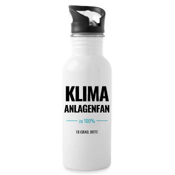 Klimaanlagenfan zu 100% 18 Grad, bitte - Trinkflasche mit integriertem Trinkhalm - Weiß - Rechts