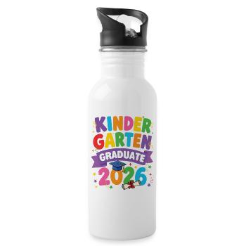 Kindergartenabschluss 2026 Abschlussjahrgang - Trinkflasche mit integriertem Trinkhalm - Weiß - Rechts