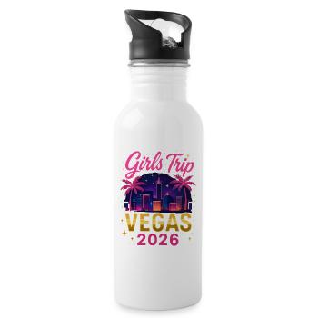 Girls Trip Vegas 2026 - Trinkflasche mit integriertem Trinkhalm - Weiß - Rechts