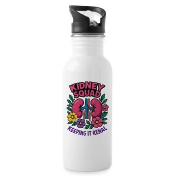 Kidney Squad Keeping It Renal - Trinkflasche mit integriertem Trinkhalm - Weiß - Rechts