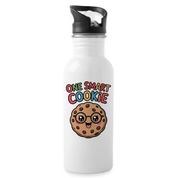 Un Cookie Intelligent - Cookie Intelligent avec des Lunettes - Gourde avec paille intégrée - blanc - Droite