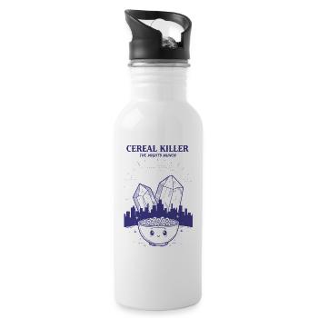 Frühstückscereal Killer Der mächtige Munch Lustig - Trinkflasche mit integriertem Trinkhalm - Weiß - Rechts