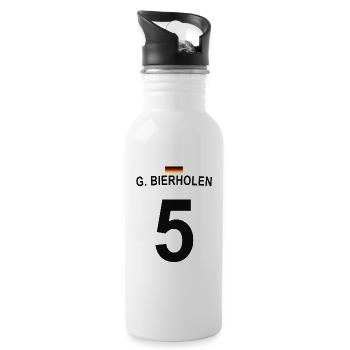 G Bierholen Lustiges Fußball Fan Shirt - Trinkflasche mit integriertem Trinkhalm - Weiß - Rechts