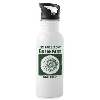 Breakfast Here For Second Breakfast Fueling - Water bottle with straw - white - Right