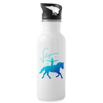 Voltigieren Grundsitz – Sport Outfit für Voltigier - Trinkflasche mit integriertem Trinkhalm - Weiß - Rechts