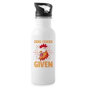 Farmer Rooster Flock Poultry Chicken - Water bottle with straw - white - Right