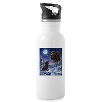 Hurlant au chien de la Lune American Water Spaniel - Gourde avec paille intégrée - blanc - Droite