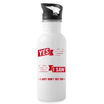 Gift for tuners, car lovers and speed enthusiasts - Water bottle with straw - white - Right