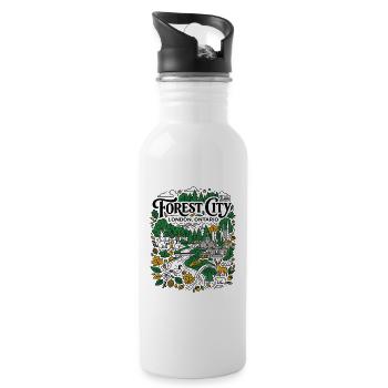 Forest City London Ontario Wildlife and Nature - Water bottle with straw - white - Right