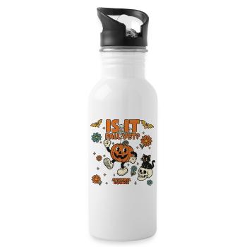 Ist es schon Herbsttagundnachtgleiche Mabon Pagan - Trinkflasche mit integriertem Trinkhalm - Weiß - Rechts