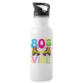 Fête nostalgique rétro des années 80 - Gourde avec paille intégrée - blanc - Droite