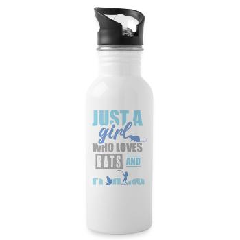 Simply a girl who loves rats and fishing - Water bottle with straw - white - Right