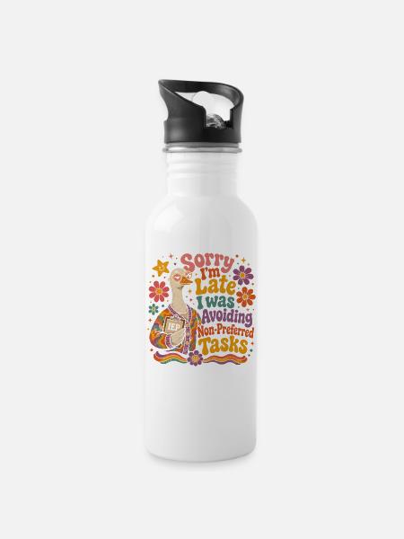 IEP Humor | AESH Teacher - Water bottle with straw - white
