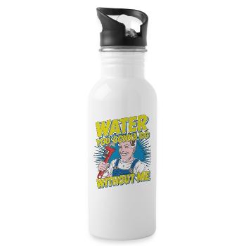 Maître plombier Eau que vous allez voir Entrepreneur en plomberie - Gourde avec paille intégrée - blanc - Droite