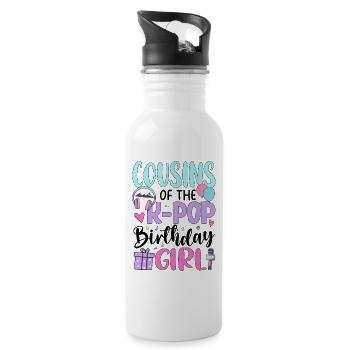 Cousins de la fille anniversaire de la K-Pop - Gourde avec paille intégrée - blanc - Droite