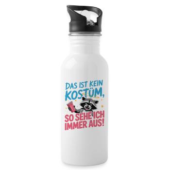 Karneval Das Ist Kein Kostüm Fasching Halloween - Trinkflasche mit integriertem Trinkhalm - Weiß - Rechts