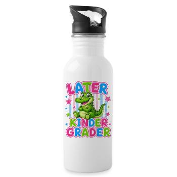 Au Revoir La Maternelle Bonjour Le CP | Crocodile - Gourde avec paille intégrée - blanc - Droite