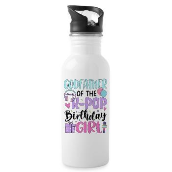 Godfather of The K-Pop Birthday Girl - Trinkflasche mit integriertem Trinkhalm - Weiß - Rechts