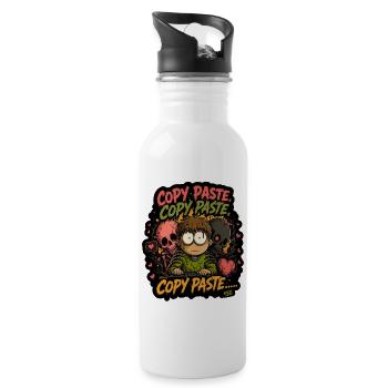 Copy Paste Chaos Kid Zombie Meme - Water bottle with straw - white - Right