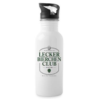 Lecker Bierchen Bier Motiv für Bierliebhaber - Trinkflasche mit integriertem Trinkhalm - Weiß - Rechts