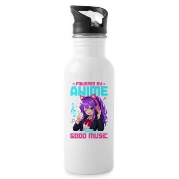Anime and Music Chibi - Water bottle with straw - white - Right
