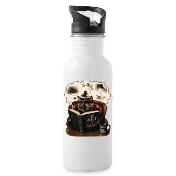 Die Kunst des Krieges - Trinkflasche mit integriertem Trinkhalm - Weiß - Rechts