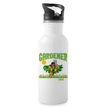Super-héros Jardinier - Gourde avec paille intégrée - blanc - Droite