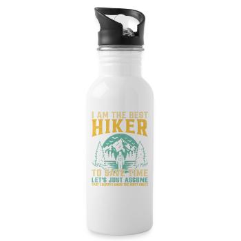 Funny Hiking Sayings Mountain Lover Mountain Hiker - Trinkflasche mit integriertem Trinkhalm - Weiß - Rechts