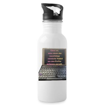 Tabletglück aus dem Koffer - Trinkflasche mit integriertem Trinkhalm - Weiß - Rechts