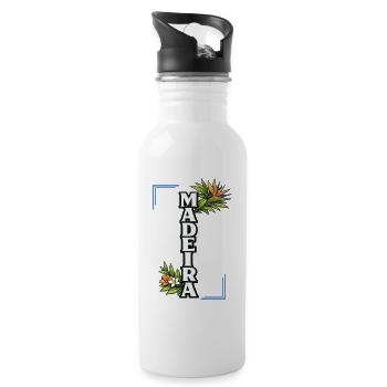 Madeira Blumeninsel Tropische Reiseliebe - Trinkflasche mit integriertem Trinkhalm - Weiß - Rechts