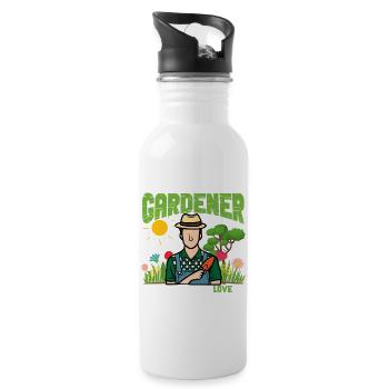 Cadeau du jardinier fier - Gourde avec paille intégrée - blanc - Droite