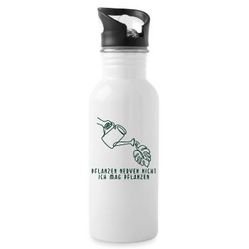 Pflanzen nerven nicht Gießkanne mit Monstera - Trinkflasche mit integriertem Trinkhalm - Weiß - Rechts