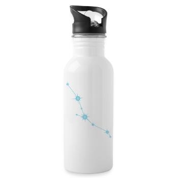 Signe astrologique de la constellation de l’étoile du Taureau Bleu pastel - Gourde avec paille intégrée - blanc - Droite