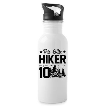 Hiking Kids 10th Birthday Mountain Hiking Kids - Trinkflasche mit integriertem Trinkhalm - Weiß - Rechts