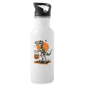 Halloween Dinosaur Skeleton Rex Meme Halloween - Gourde avec paille intégrée - blanc - Droite