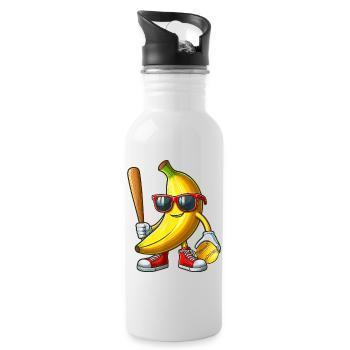 Lunettes de soleil banane jouant au softball - Gourde avec paille intégrée - blanc - Droite