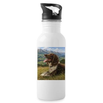 Kleiner Münsterländer - Gourde avec paille intégrée - blanc - Droite