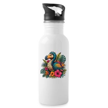 Magie tropicale colorée du perroquet - Gourde avec paille intégrée - blanc - Droite