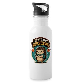 Igel Kein Kuschelkurs Shirt - Trinkflasche mit integriertem Trinkhalm - Weiß - Rechts