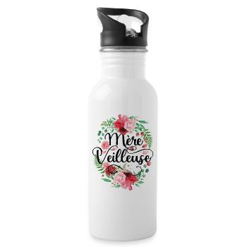 Mère Veilleuse Merveilleuse Fête Des Mères - Gourde avec paille intégrée - blanc - Droite