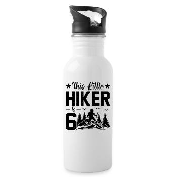 Hiking Kids 6th Birthday Mountain Hiking Kids - Trinkflasche mit integriertem Trinkhalm - Weiß - Rechts