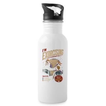 Im Exorcising: Self Help Humor - Water bottle with straw - white - Right