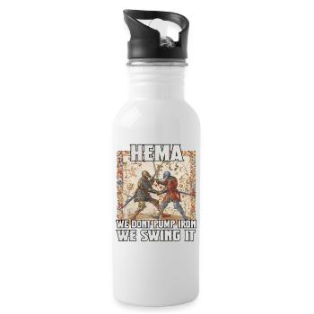 Renaissance de l’escrime à l’épée longue de HEMA Fanatics - Gourde avec paille intégrée - blanc - Droite
