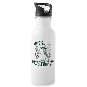 Schon wieder eine neue Pflanze Waschbär - Trinkflasche mit integriertem Trinkhalm - Weiß - Rechts