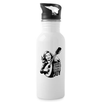 Mandolin Double Strings Double Joy Madolinist - Water bottle with straw - white - Right